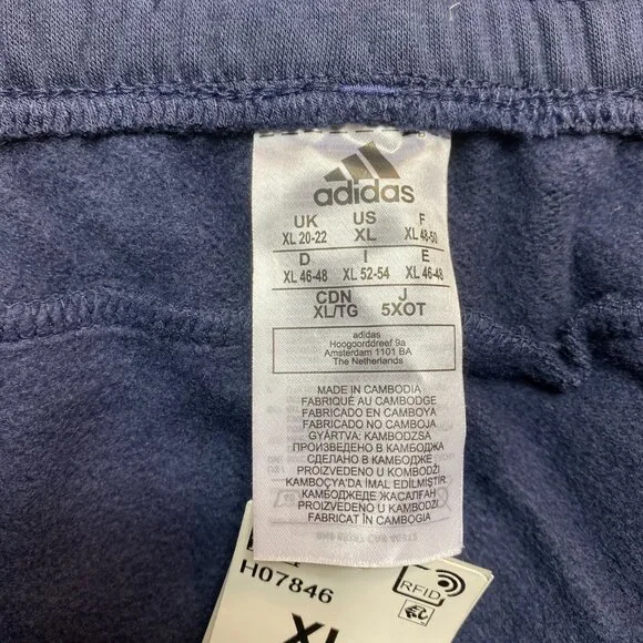 Adidas Jogger Womens XL Dark Blue Essentials Fleece 3-Stripes Sweat Pants NWT - Picture 4 of 9